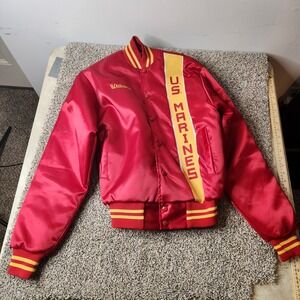 Vintage US Marine Soffe Jacket‎ Sz S 34-36 Red/yellow Quilted Liner  Marines
